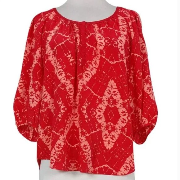 Rebecca Taylor silk Red Blouse Size 4 - Picture 1 of 8